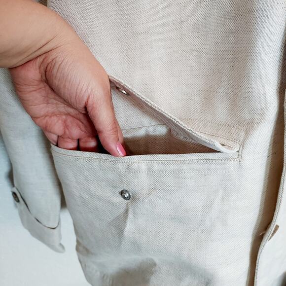 NEW Banana Republic Cream Linen Blazer Jacket Size M - Picture 8 of 15
